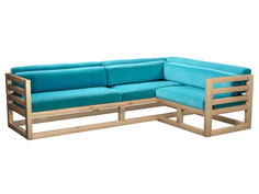 Угловой диван Магнус Угловой сосна натуральный Бирюзовый, вельвет, Правый АНД