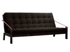 Прямой диван Локи сосна венге Черный, вельвет АНД