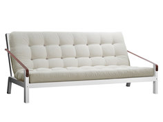 Прямой диван Локи сосна белая эмаль Белый, вельвет АНД