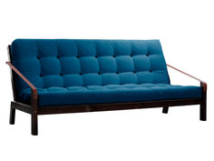 Прямой диван Локи сосна венге Синий, вельвет АНД