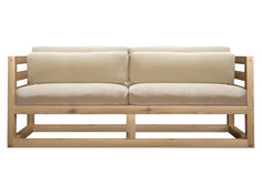 Прямой диван Магнус Мини сосна натуральный Белый, вельвет АНД