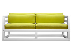 Прямой диван Магнус Мини сосна белая эмаль Лимонный, вельвет АНД