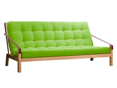 Прямой диван Локи сосна натуральный Салатовый, вельвет АНД