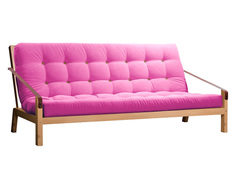 Прямой диван Локи сосна натуральный Розовый, вельвет АНД