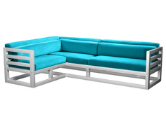 Угловой диван Магнус Угловой сосна белая эмаль Болотный, вельвет, Левый АНД