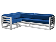 Угловой диван Магнус Угловой сосна белая эмаль Синий, вельвет, Левый АНД