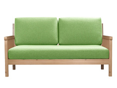 Прямой диван Норман Зеленый, рогожка, Сосна натуральная АНД