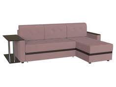 Угловой диван Атланта угловой Орхидея, велюр / Вставка Mercury Dark Brown 524, иск. кожа Пиррогрупп