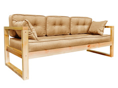 Прямой диван Астер сосна натуральный Бежевый, рогожка АНД