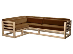 Угловой диван Магнус Угловой сосна натуральный Коричневый, вельвет, Левый АНД