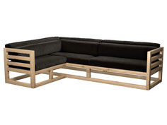 Угловой диван Магнус Угловой сосна натуральный Черный, вельвет, Левый АНД