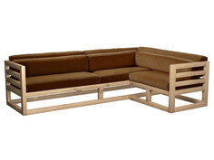 Угловой диван Магнус Угловой сосна натуральный Коричневый, вельвет, Правый АНД