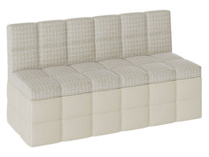 Кухонный диван Скамья прямая «Домино» Кожзам светлый / Ткань светлая Triya