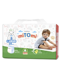 Подгузники-трусики miTOmi, XL (12-22 кг), 38 шт.