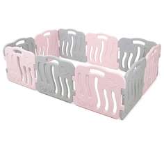 Большой манеж iFam Shell 198x133x60 серый/розовый