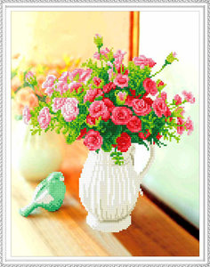 Алмазная вышивка Самоцветы "Цветы в кувшине", 40x50 см