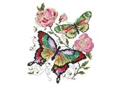 Набор для вышивания Чудесная игла "Бабочки и розы"