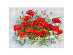 Набор для вышивания Luca-S "Маки"