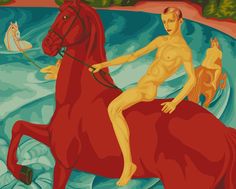 Картина по номерам Фрея "Купание красного коня", 40x50 Freya