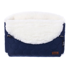 Муфта меховая для коляски Nuovita Polare Bianco Blu scuro, Темно-синий