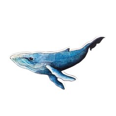 Значок Kawaii Factory KW088 Синий кит синий