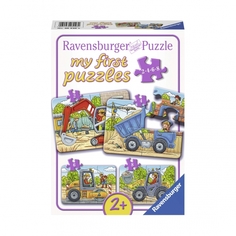 Пазл Ravensburger Строительная техника 4 в 1, 2/4/6/8 деталей