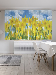 Шторы под лён «Небесная высь», серия Oxford DeLux, 290х180 см Joy Arty