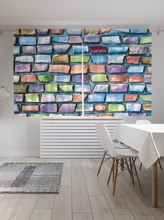 Шторы под лён «Стена из радужных камней», серия Oxford DeLux, 290х180 см Joy Arty