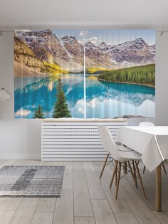 Шторы под лён «Хрустальная река возле гор», серия Oxford DeLux, 290х180 см Joy Arty