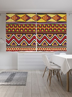 Шторы под лён «Африканское вдохновение», серия Oxford DeLux, 290х180 см Joy Arty