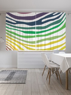 Шторы под лён «Радужная зебра», серия Oxford DeLux, 290х180 см Joy Arty