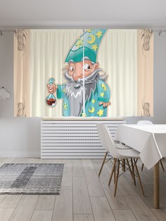 Шторы под лён «Гном с зельем», серия Oxford DeLux, 290х180 см Joy Arty