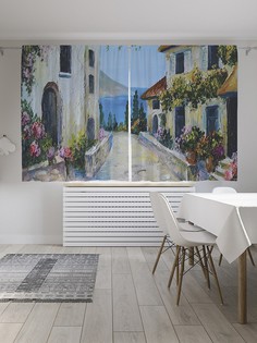 Шторы под лён «Улица любования», серия Oxford DeLux, 290х180 см Joy Arty