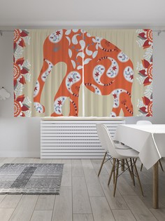 Шторы под лён «Слон мираж», серия Oxford DeLux, 290х180 см Joy Arty