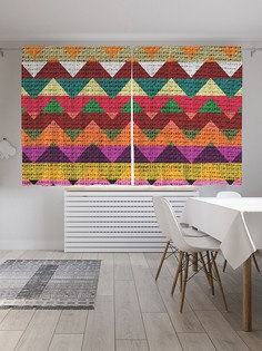 Шторы под лён «Зигзаговое диско», серия Oxford DeLux, 290х180 см Joy Arty