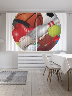 Шторы под лён «Виды спорта», серия Oxford DeLux, 290х180 см Joy Arty