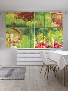 Шторы под лён «Корзина яблок», серия Oxford DeLux, 290х180 см Joy Arty