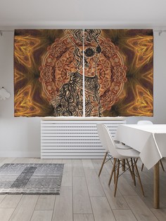 Шторы под лён «Танец обворожения», серия Oxford DeLux, 290х180 см Joy Arty