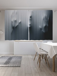 Шторы под лён «Жуткий облик», серия Oxford DeLux, 290х180 см Joy Arty