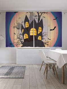 Шторы под лён «Дворец на холме», серия Oxford DeLux, 290х180 см Joy Arty