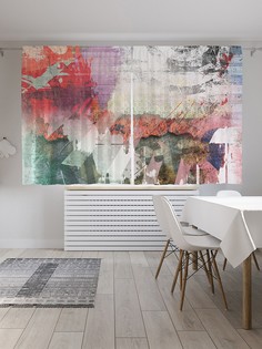 Шторы под лён «Абстракция красками», серия Oxford DeLux, 290х180 см Joy Arty