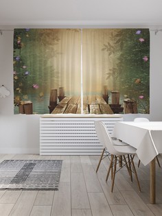 Шторы под лён «Мостик волшебства», серия Oxford DeLux, 290х180 см Joy Arty