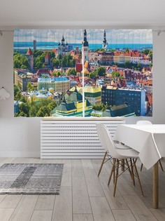 Шторы под лён «Морской город», серия Oxford DeLux, 290х180 см Joy Arty