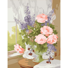 Картина по номерам на холсте 40*50 см Raduga "Букет на подоконнике" (GX7284)