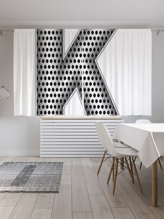 Шторы под лён «Алюминиевая k», серия Oxford DeLux, 290х180 см Joy Arty