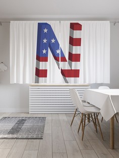 Шторы под лён «Американская n», серия Oxford DeLux, 290х180 см Joy Arty