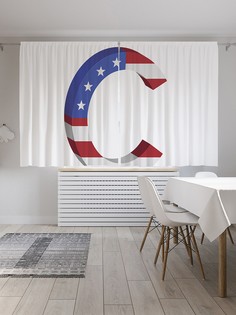 Шторы под лён «Американская c», серия Oxford DeLux, 290х180 см Joy Arty