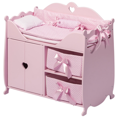 Кроватка-шкаф для кукол PAREMO PFD120-52 с постельным бельем, розовый