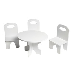 Набор мебели для кукол PAREMO PFD120-37 Классика стол + стулья, белый