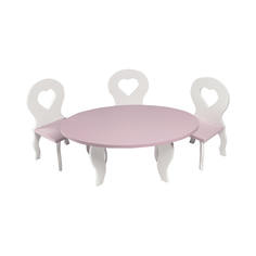 Набор мебели для кукол PAREMO PFD120-48 Шик стол + стулья, розовый